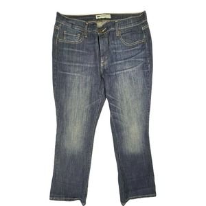 Levis 515 Womens 12S Bootcut Jeans Mid Rise Stretch‎ Dark Blue Denim Pockets